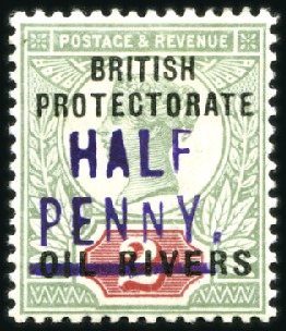 Stamp of Nigerias » Niger Coast Protectorate 1893 Provisional 1/2d on 2d surcharge in violet, m