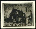 Stamp of Croatia 1943-44, Photos in original stamp size for 12K50 V