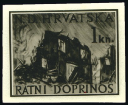 Stamp of Croatia 1943-44, Photos in original stamp size for 12K50 V