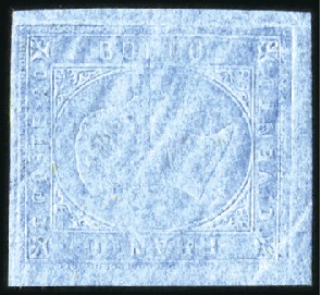 Stamp of Italian States » Sardinia 1853 20c Blue (azzurro), mint hinge remainder, min