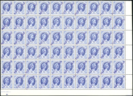 Stamp of Rhodesia and Nyasaland 1954-56 1d Ultramarine with "POSTAGE DUE" hs in vi