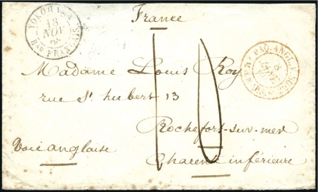 Stamp of Japan 1868 (Nov 18) Stampless envelope from the French P