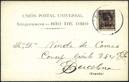 Stamp of Spanish Colonies » Rio de Oro 1908 Postcard with printed message from the Catala