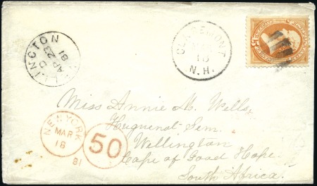 Stamp of United States » 1879-93 Bank Notes Issue -American Bank Note 1881 (Mar 18) Envelope from Claremont, New Hampshi