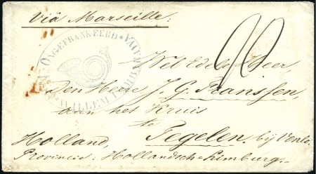 Stamp of Netherlands Colonies » Netherlands Indies 1860 Stampless envelope to the Netherlands with fi
