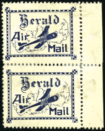 Stamp of Australia » Commonwealth of Australia 1922 "Herals Air Mail" vignette vert. right margin