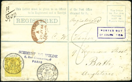 Stamp of Great Britain » 1855-1900 Surface Printed 1885 (Jul 27) Privately printed registration envel