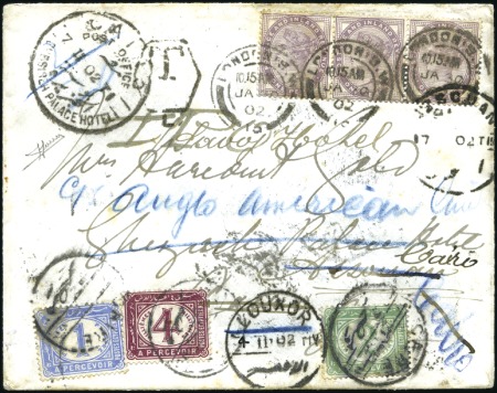 Stamp of Egypt 1902 Incoming envelope from Great Britain with thr