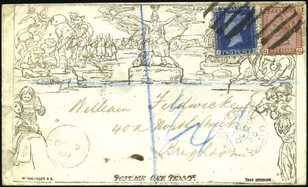 Stamp of Great Britain » 1840 Mulreadys & Caricatures 1880 (Oct 29) Mulready facsimile from stamp dealer