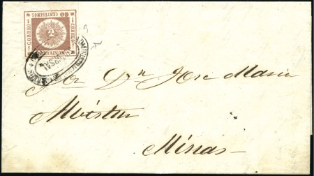 Stamp of Uruguay 1861 (Dec 9) Entire from Montevideo to Minas with