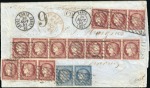 Stamp of France » Type Cérès de 1849-1850 Tête-Bêche dans une bande de sept sur lettre18