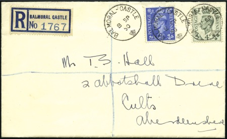 Stamp of Great Britain » King George VI 1950 (Sep 8) Envelope sent registered from Balmora