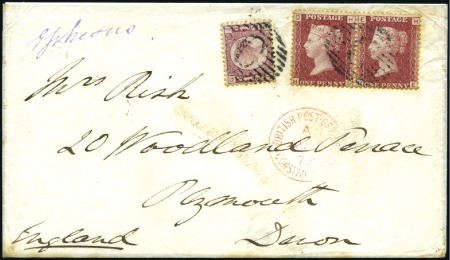 Stamp of British Levant  1879 (Aug 5) Envelope to England with 1870 1/2d pl