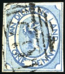 Stamp of Australia » Tasmania 1853 1d Blue used group of 6, three of which are f