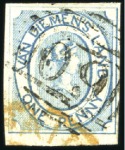 Stamp of Australia » Tasmania 1853 1d Blue used group of 6, three of which are f