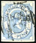 Stamp of Australia » Tasmania 1853 1d Blue used group of 6, three of which are f