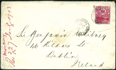 Stamp of Basutoland 1903 (Jun 29) Envelope to Ireland with COGH 1900 1