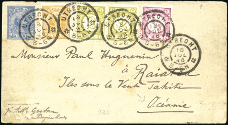 Stamp of Netherlands 1896 5c Blue postal envelope +additional franking 