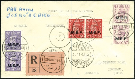 Stamp of British Occupation of Italian Colonies » Cyrenaica 1943 (Nov 29) Envelope sent registered to England 