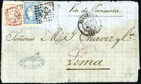 Stamp of France » Collections 1853-73, Petit ensemble sur pages dont deux lettre