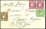 Stamp of France » Collections 1853-73, Petit ensemble sur pages dont deux lettre