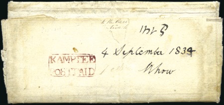 Stamp of India 1834 (Sep 4) Entire from Capt. Cunningham to Cap H