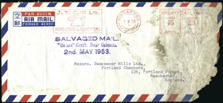 Stamp of Singapore 1953 (May 1) Airmail cover from Singagore to Engla