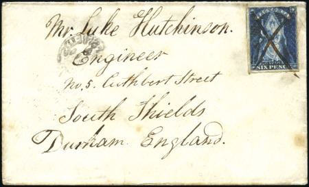Stamp of Australia » Victoria 1859 (Apr 11) Envelope from VAUGHAN to England wit