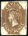 Stamp of Ceylon 1857-59 5d Chestnut mint part og, clear margins, c