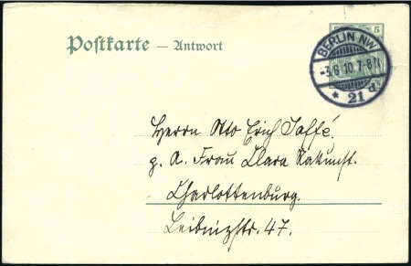 Stamp of Germany » German Empire 1910 Zeppelin card signed by Grosz dated 3/6 1910
