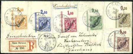 Stamp of Germany » German Colonies » Caroline Islands 1900 Steep angle overprints, complete set of six v