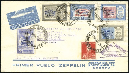 Stamp of Argentina 1930 (21 May) Complete Zeppelin set of four values