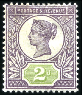 Stamp of Great Britain » 1855-1900 Surface Printed 1887-1900 Jubilee issue 2d colour trial with frame