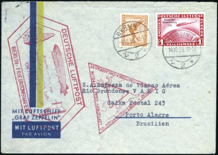 Stamp of Germany » German Empire 1933 (14 Oct.) Chicago flight cover addressed to P