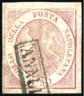 Stamp of Italian States » Naples 1858 50gr Rose-Red, fine to very large margins, wi