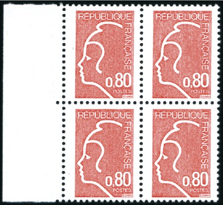 Stamp of France 1975 0.80 Rouge Marianne de Durrens, NON EMIS, en