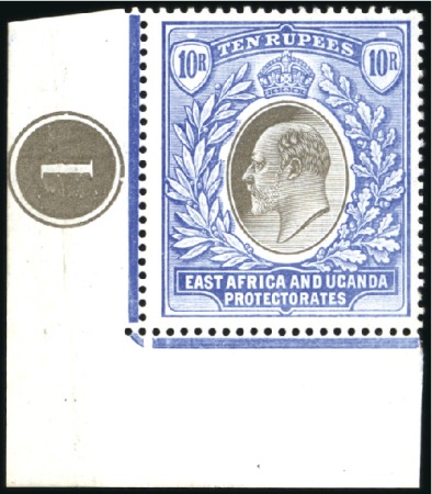 Stamp of Kenya, Uganda and Tanganyika » Kenya, Uganda and Tanganyika 1904-07 Wmk Multiple Crown CA 10r grey and ultrama