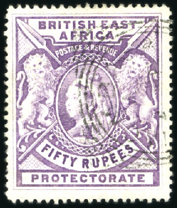 Stamp of Kenya, Uganda and Tanganyika » British East Africa 1897-1903 Wmk Crown CC 50r mauve, neatly cancelled