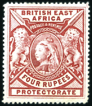 Stamp of Kenya, Uganda and Tanganyika » British East Africa 1897-1903 Wmk Crown CC 4r carmine with WATERMARK R