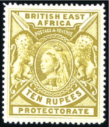 Stamp of Kenya, Uganda and Tanganyika » British East Africa 1897-1903 Wmk Crown CC 1r to 10r part set of 6, wi