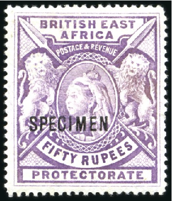 Stamp of Kenya, Uganda and Tanganyika » British East Africa 1897-1903 Wmk Crown CC 1r to 50r complete set of 8