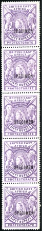 Stamp of Kenya, Uganda and Tanganyika » British East Africa 1897-1903 Wmk Crown CC 1r to 50r complete set of 8