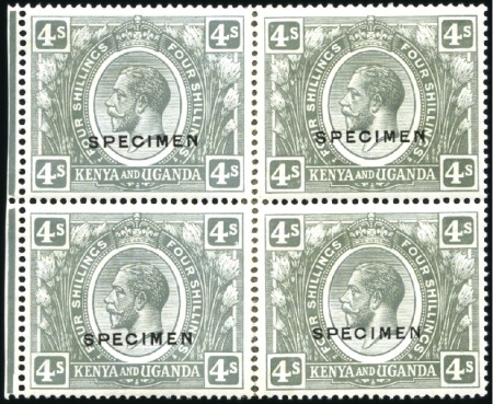 Stamp of Kenya, Uganda and Tanganyika » Kenya, Uganda and Tanganyika 1922-27 Wmk Script CA 4s grey, on chalk-surface pa