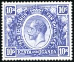Stamp of Kenya, Uganda and Tanganyika » Kenya, Uganda and Tanganyika 1922-27 Wmk Script CA 1c to £1 complete short set 