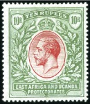 Stamp of Kenya, Uganda and Tanganyika » Kenya, Uganda and Tanganyika 1912-21 Wmk Multiple Crown CA 1c to 10r complete s