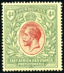 Stamp of Kenya, Uganda and Tanganyika » Kenya, Uganda and Tanganyika 1912-21 Wmk Multiple Crown CA 1c to 10r complete s