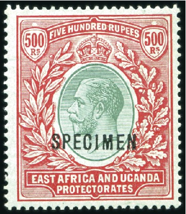 Stamp of Kenya, Uganda and Tanganyika » Kenya, Uganda and Tanganyika 1912-21 Wmk Multiple Crown CA 500r green and red o