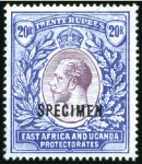 Stamp of Kenya, Uganda and Tanganyika » Kenya, Uganda and Tanganyika 1912-21 Wmk Multiple Crown CA 1c to 50r complete s