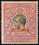 Stamp of Kenya, Uganda and Tanganyika » Kenya, Uganda and Tanganyika 1912-21 Wmk Multiple Crown CA 1c to 50r complete s