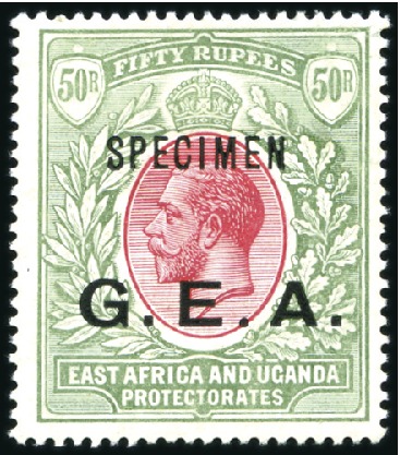 Stamp of Tanganyika 1917-21 Multiple Crown CA GEA 50r carmine and gree
